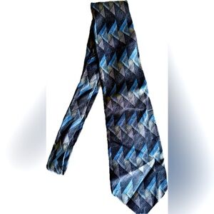 Baracuta Geometric Blue and Black Men's Tie